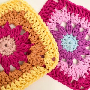 Daisy Granny Square - Flower Granny Square Pattern - Boho Crochet Blanket - Crochet Daisy Blanket - Crochet Daisy Coaster - Crochet Afghan