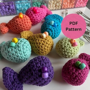 Fisch Häkelanleitung - Fische Häkelanleitung PDF - Amigurumi Fisch - Printable häkeln - Fische häkeln - PDF Muster-Süßes Häkelmuster