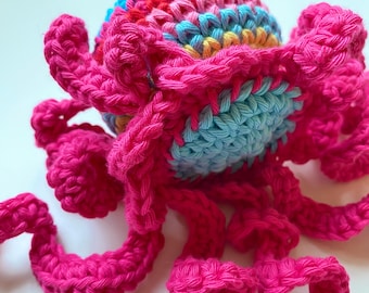 Patrón de pulpo colorido a crochet - Patrón de pulpo adorable - Patrón de pulpo de juguete a crochet - Patrón de regalo de juguete para bebé a crochet - Amigurumi a crochet