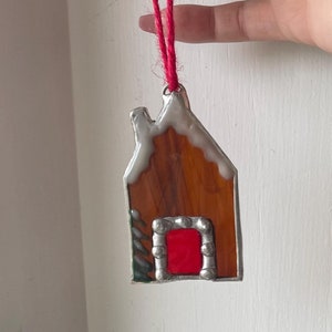 Gingerbread stained glass ornament