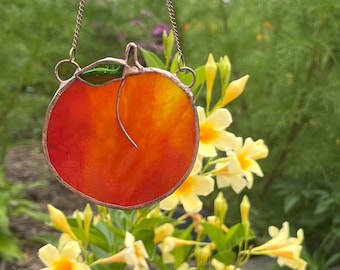 Peach window hanging