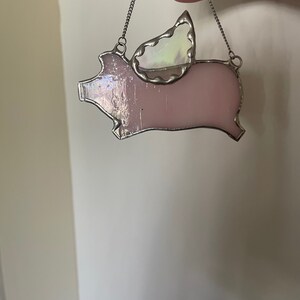 CGB Giftware - Ornamento In Vetro Trasparente E Rosa A Forma Di Maiale - Oggetto Da Collezione, Altezza 3,5 Cm