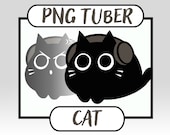 Cat PNGtuber | Black Cat | Gamer Cat | Cute Vtuber Model | Chibi | Kitty | Twitch | Youtube | pngtuber | Stream PNG Tuber Ready To Use