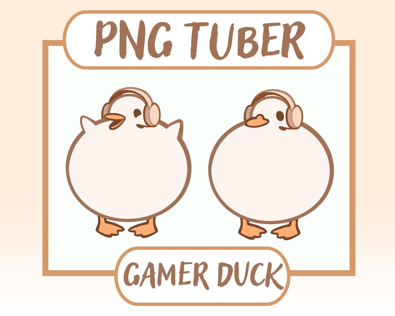 Gamer Fluffy Duck Pngtuber | Cute Vtuber Model | Chibi | Duck | Twitch ...
