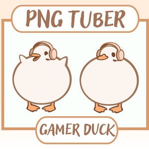 Gamer Fluffy Duck PNGtuber | Cute Vtuber Model | Chibi | Duck | Twitch | Youtube | Stream PNG Tuber Ready To Use