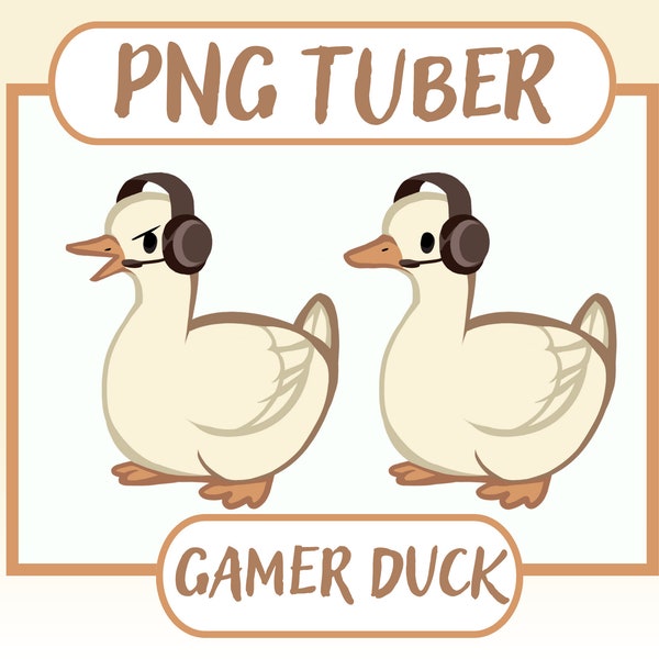 Gamer Duck PNGtuber | Cute Vtuber Model | Chibi | Duck | Twitch | Youtube | Stream PNG Tuber Ready To Use