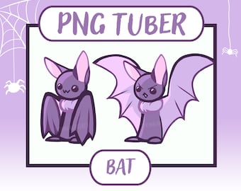 Vleermuis PNGtuber | Schattig Vtuber-model | Chibi | Vleermuis | Trek | YouTube | Halloween | Stream PNG Tuber klaar voor gebruik