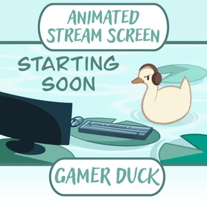 Animated Screens – Gamer Duck | Stream Overlay | YouTube | Twitch | Cute | Screen For Stream | Stream