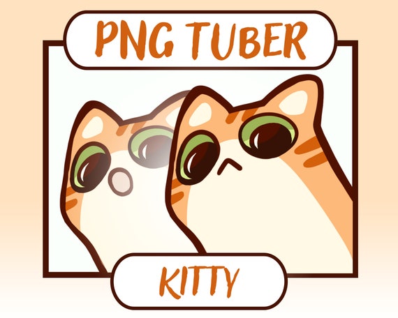 Cat PNGtuber | Ginger Cat | Orange Cat | Cute Vtuber Model | Chibi | Kitty | Twitch | Youtube | Stream PNG Tuber Ready To Use