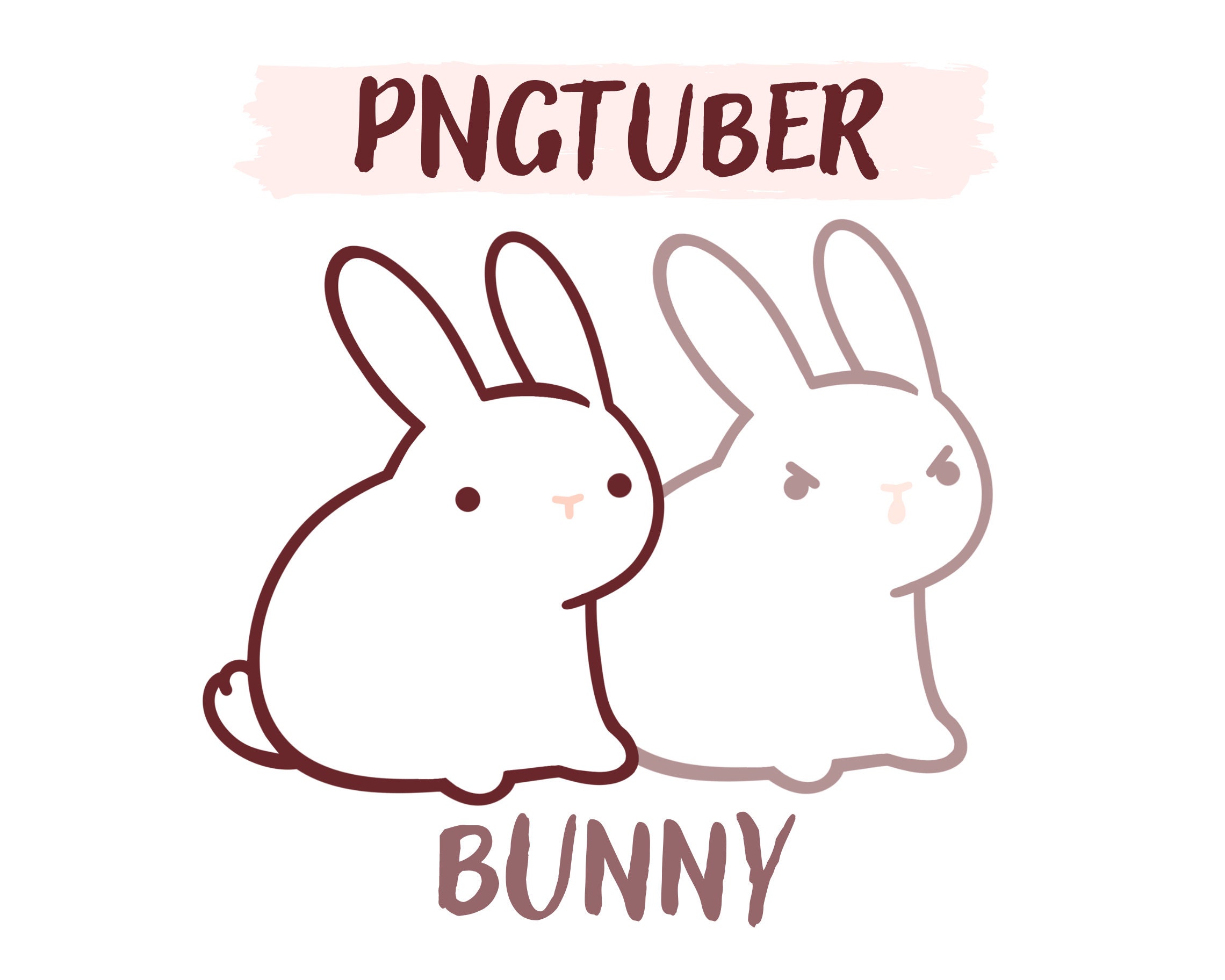 White Bunny PNGtuber | Cute Vtuber Model | Chibi | Bunny | Rabbit | Twitch | Youtube | Stream PNG Tuber Ready To Use