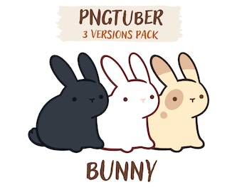 Bunny PNGtuber Pack | Cute Vtuber Model | Chibi | Bunny | Rabbit | Twitch | Youtube | Stream PNG Tuber Ready To Use