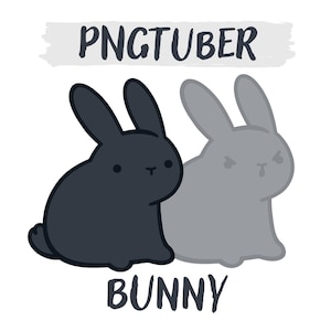 Zwart konijn, png-knol | Leuk Vtuber-model | Chibi | Konijntje | Konijn | Twitch | Youtube | Stream png-knol klaar voor gebruik