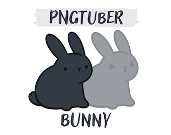 Black Bunny PNGtuber | Cute Vtuber Model | Chibi | Bunny | Rabbit | Twitch | Youtube | Stream PNG Tuber Ready To Use