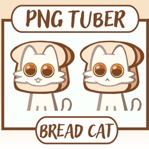Bread Cat PNGtuber | Cute Vtuber Model | Chibi | Kitty | Twitch | Youtube | Stream PNG Tuber Ready To Use
