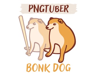 Bonk Hund PNG | Meme Hund | Niedliches Vtuber Modell | Chibi | Hündchen | Zucken | Youtube | pngtuber | Stream PNGtuber Gebrauchsfertig