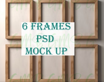 6 Frame Mock Ups Modern Style Living room Mock Up Frame Stylish Photo / Template Frame Art PSD Wall Art Smart mock ups, FM223