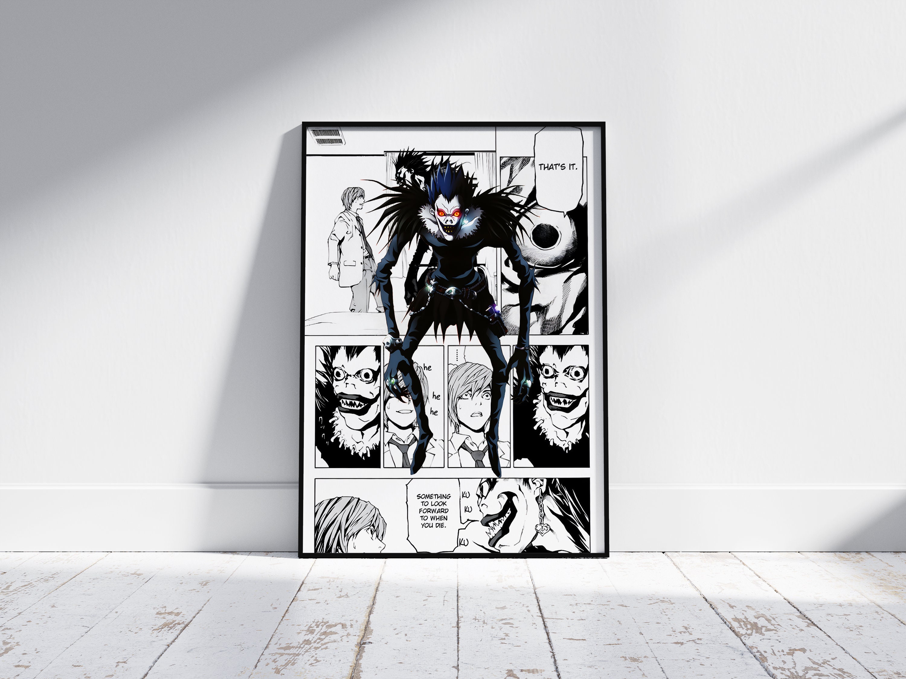 ANIME POSTER FRAME - DEATH NOTE MANGA - Black Framed Wall Poster For Home  And Office With Frame, (12.6*9.6) Photographic Paper - Abstract,  Decorative, Nature, Pop Art, Abstract, Minimal Art, Animation 