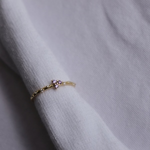 Fine Lilac Petals - S925 Silver, 18K Gold Plated. ladies ring