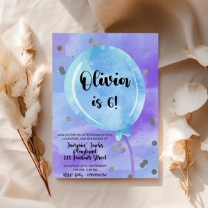 Balloon Birthday Party Invitation, INSTANT DOWNLOAD, digital template, editable templates PP07