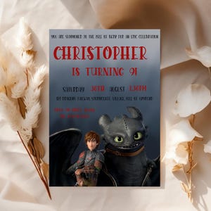 How to Train Your Dragon Birthday Party Invitation, INSTANT DOWNLOAD, digital template, editable templates PP13
