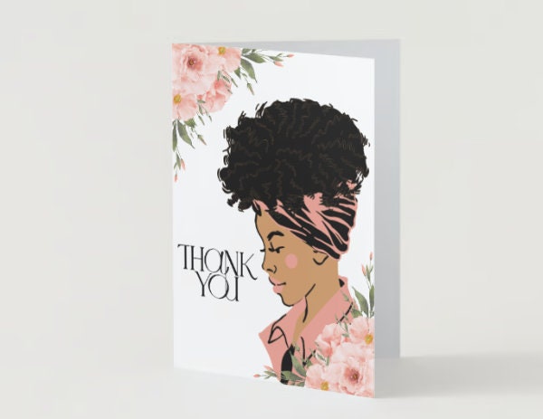 Thank You Card for African American Women - Etsy