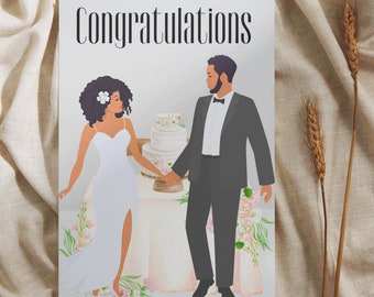 Congratulations Card For African Melanin Newlyweds