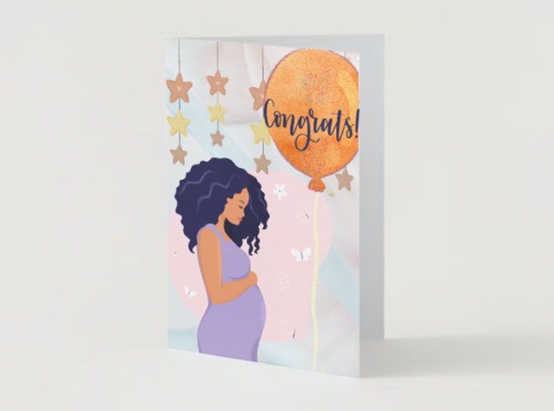 Congrats Expecting Mom Card For Mixed Women image 3
