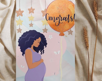 Congrats Expecting Mom Card For Mixed Women