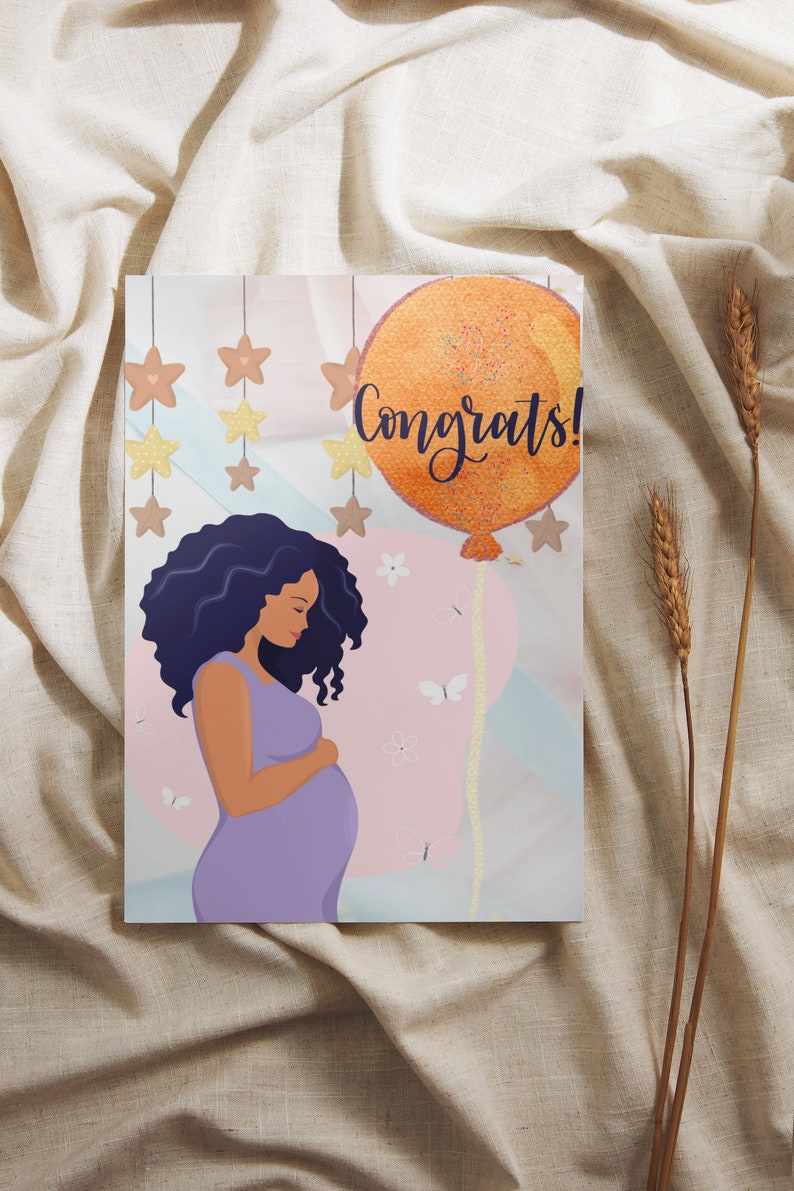 Congrats Expecting Mom Card For Mixed Women image 1