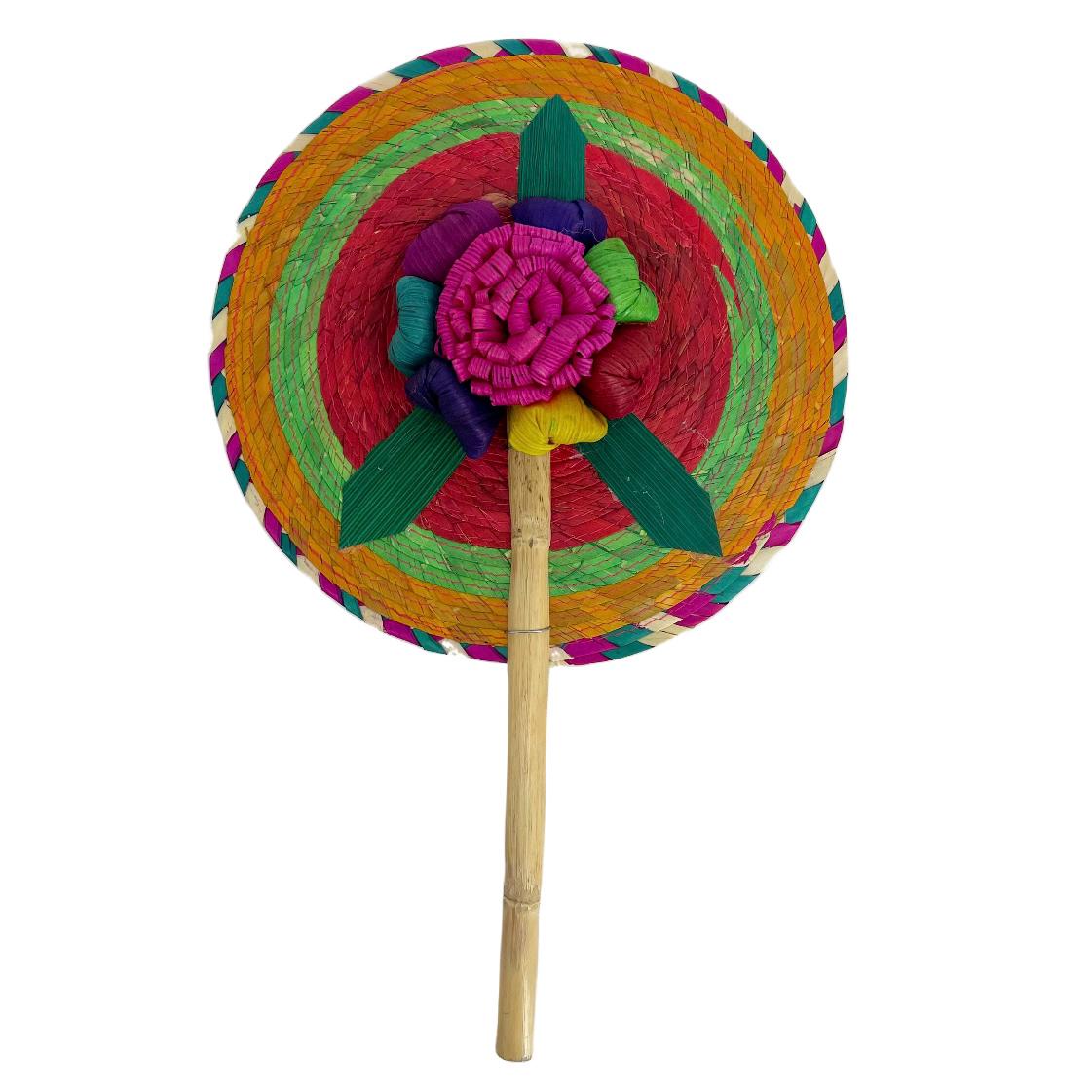 Palm Woven Fan With Large Corn Husk Flower - Etsy