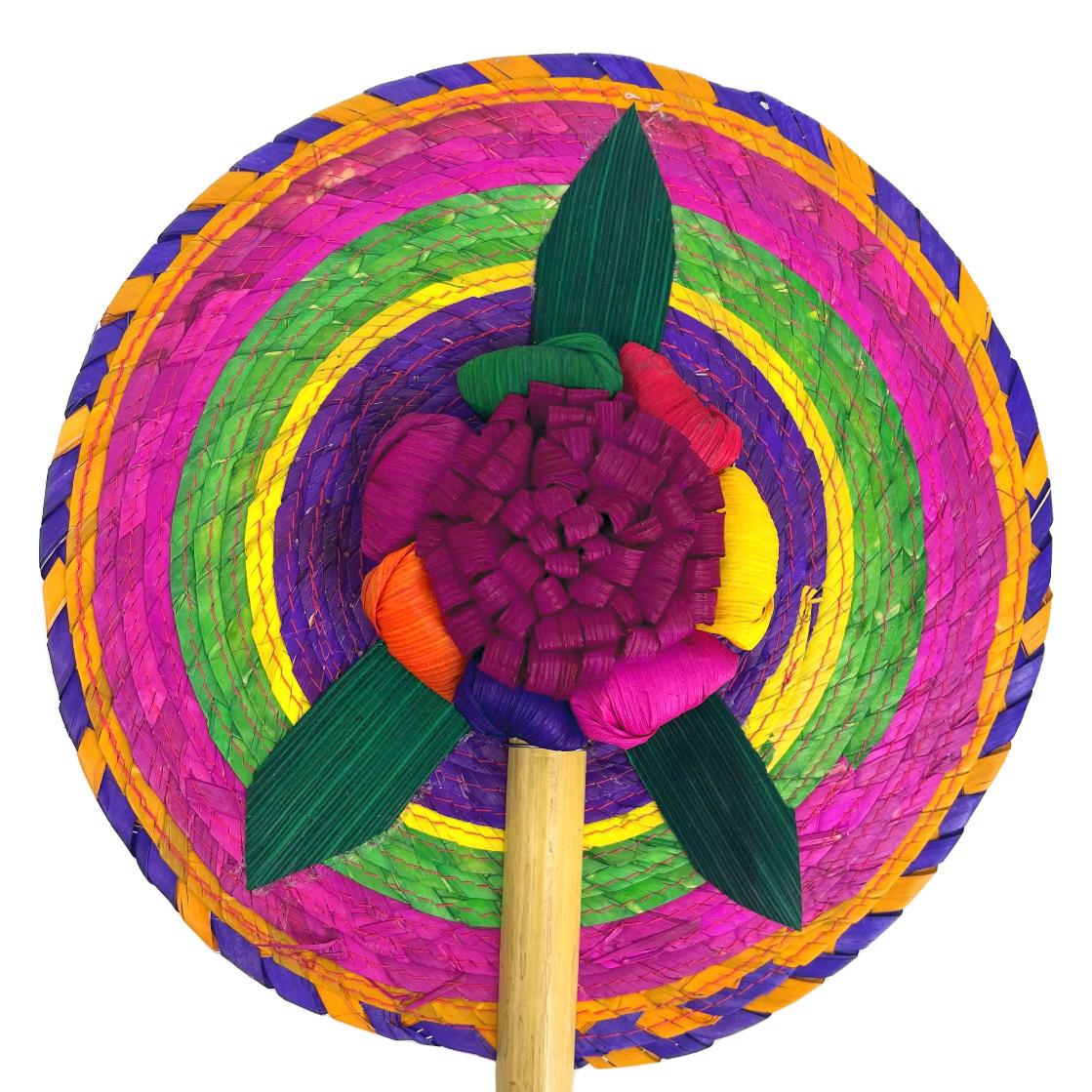 Palm Woven Fan With Large Corn Husk Flower - Etsy
