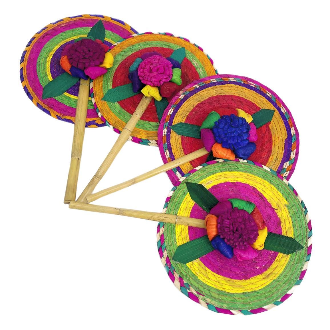 Palm Woven Fan With Large Corn Husk Flower - Etsy