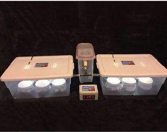 Automated MushroomCube 2 Tote Mushroom Growing Kit with 12 PFTek Substrate Jars