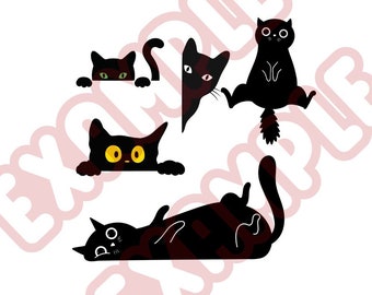 Set 31 clip art cats Svg Pdf and Png