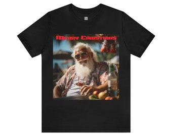 Santa Clause on Holiday - Merry Christmas T-Shirt- Unisex - Christmas T-Shirt