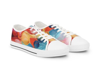 Colour Rivers Sneakers - Enchanted Streams - Men's Low Top Sneakers - Reflect Positivity through Energizing Wear