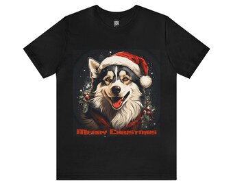 Christmas Husky - Merry Christmas T-Shirt- Unisex - Husky T-Shirt - Santa Clause Husky T-Shirt