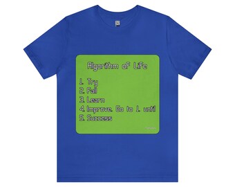 Algorithmus des Lebens - T-Shirt Unisex - weiße Schrift, hellgrüner Hintergrund - 5 Farben - 6 Größen - Energising Wear - Algorithmus T-Shirt