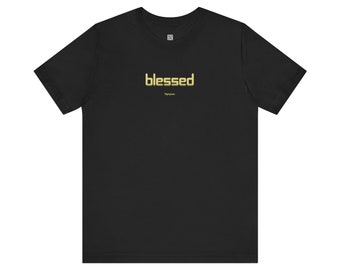 Blessed MightySouls T-Shirt - Unisex - Sand Colour Font on White - 6 Sizes  - Reflect Positivity through Energizing Wear