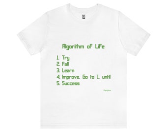 Algorithm of Life - T-Shirt Unisex - Light Green Font - 5 Colours - 6 Sizes - Reflect Positivity through Energizing Wear - Algorithm T-Shirt