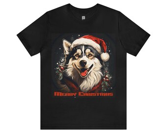 Christmas Husky - Merry Christmas T-Shirt- Unisex - Husky T-Shirt