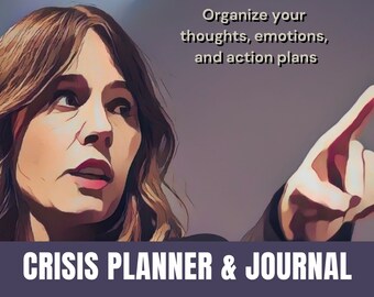 Planificador de crisis y diario guiado de autocuidado esencial para organizar sus pensamientos, emociones y planes de acción durante momentos de crisis