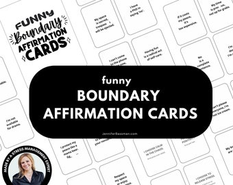 Tarjetas divertidas de afirmación de límites: cree límites, alivie el estrés y manténgase concentrado: ideales para el cuidado personal y para que las mujeres desarrollen su autoestima