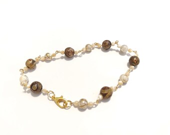 Agate and Shell Bracelet