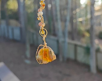 Ethiopian opal necklace with sunstone beads