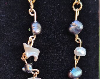 Pearl and Citrine earrings