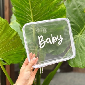 Clear Hardshell Pencil Case With Zipper - "Baby" Decal