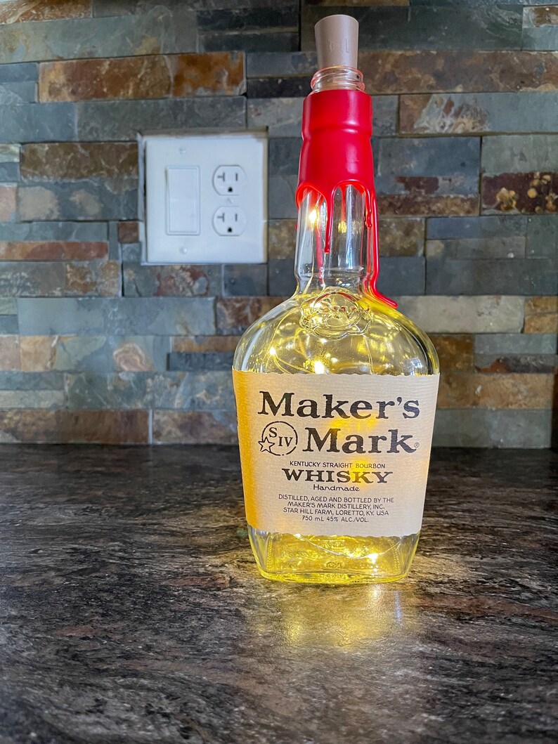 Makers Mark Whiskey Bottle Light Etsy