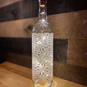 Patterned Wine Bottle Light