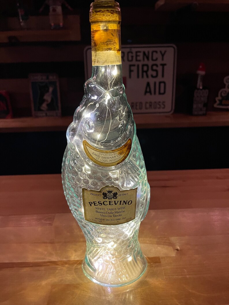 Fish Wine Bottle Light Etsy
